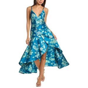 Rene Ruiz Womens  Printed Knit Gown, Blue
